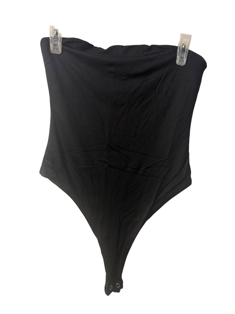 Women’s Forever 21 black strapless bodysuit a thong cut bottom EUC Size Medium